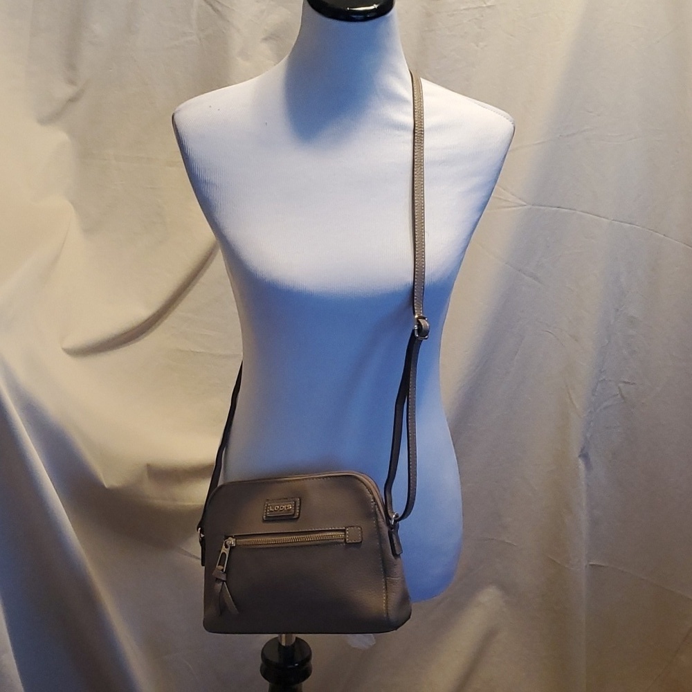 Lodis Tan Pebble Leather Crossbody